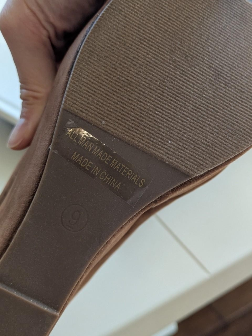 Women's Brown Suede Wedge Heels - Picture 3 of 3